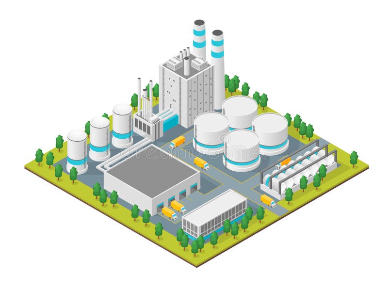 Factory Concept 3d Isometric View. Vector royalty free illustration Factory Concept 3d Isometric View. Vector royalty free illustration