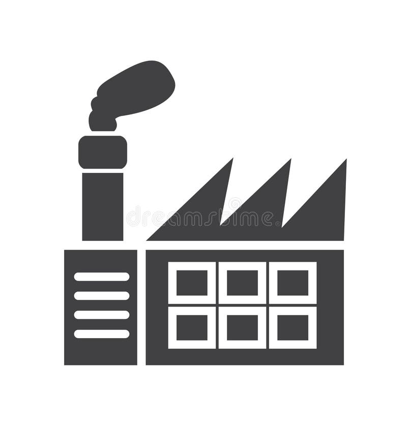 Factory icon. simple clean factory sign symbol -vector illustration stock illustration Factory icon. simple clean factory sign symbol -vector illustration stock illustration