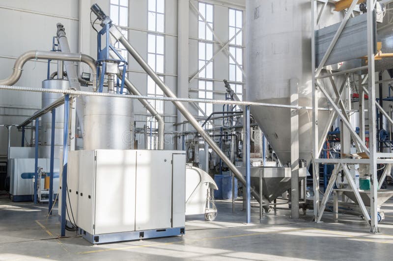 Factory for the Production of Pet Plastic Granules. Plant of PET Stock Photo Image of granules
