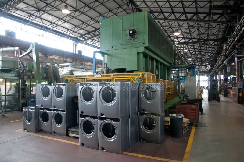 Factory Washing Machine Production Stock Image Image of technology, metal 20419383
