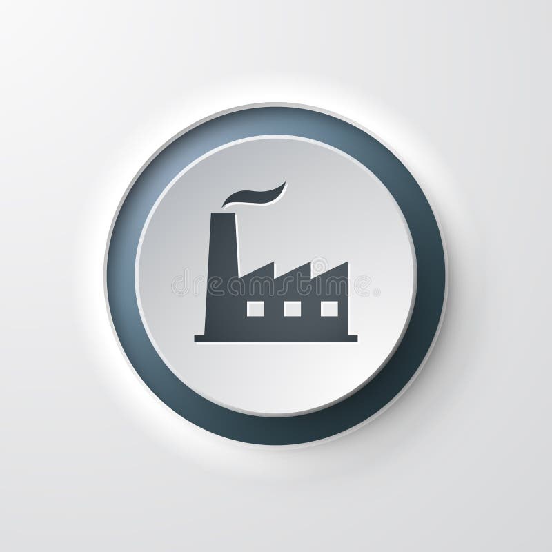 Factory web icon push button stock illustration