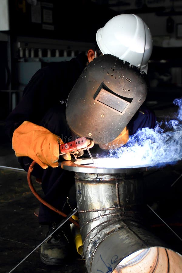Factory Welder Doing His Hard Job Stock Photo Image of skill, laborer