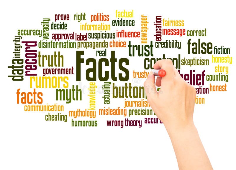 Facts Word Cloud Hand Writing Concept Stock Illustration Illustration