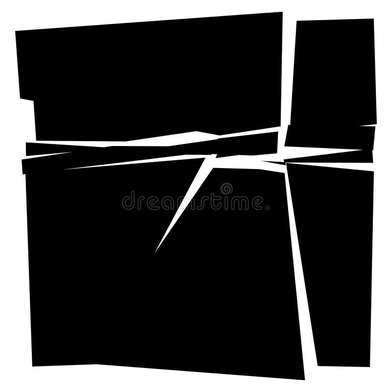 Facture, crack element. Shatter, broken surface texture. Grungy design. Decay, burst splinters illustration stock illustration