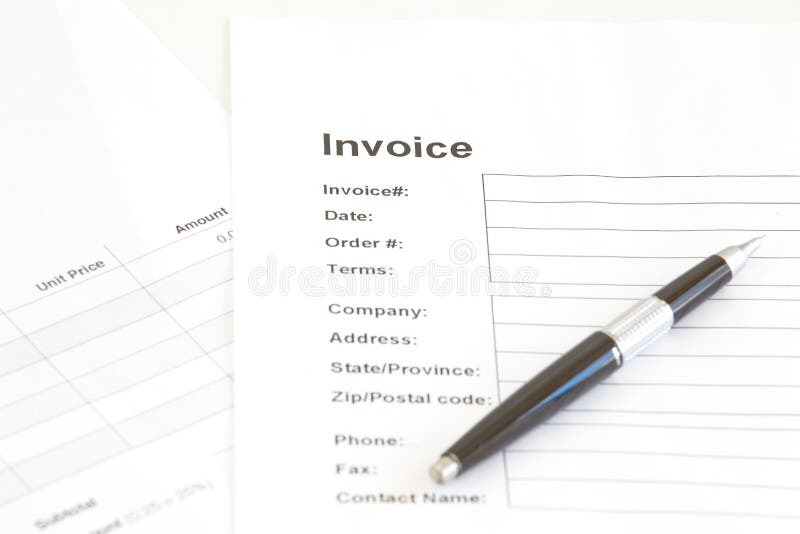 Closed up Business Document Invoice. Closed up Business Document Invoice