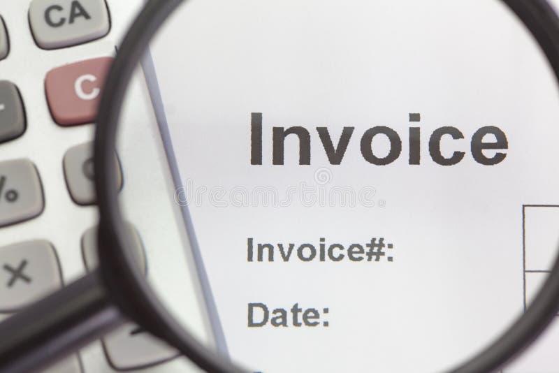 Closed up Business Document Invoice. Closed up Business Document Invoice
