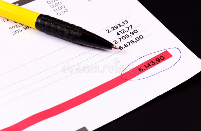 Regular invoice with the pen. Regular invoice with the pen