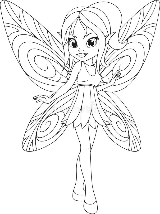 fada bonito com wingsn ilustração royalty free fada bonito com wingsn ilustração royalty free