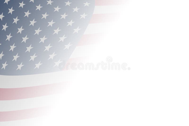 A faded american flag illustration over white background presentation slide...