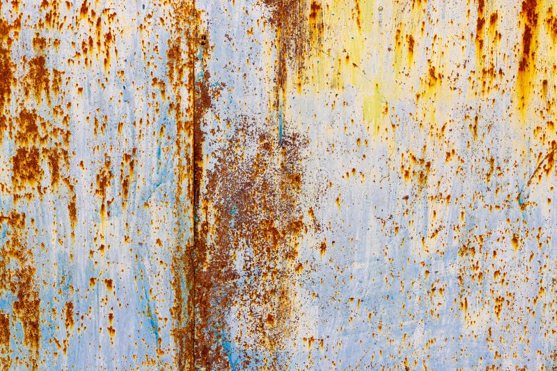 Faded painted metal with rust spots texture stock photography