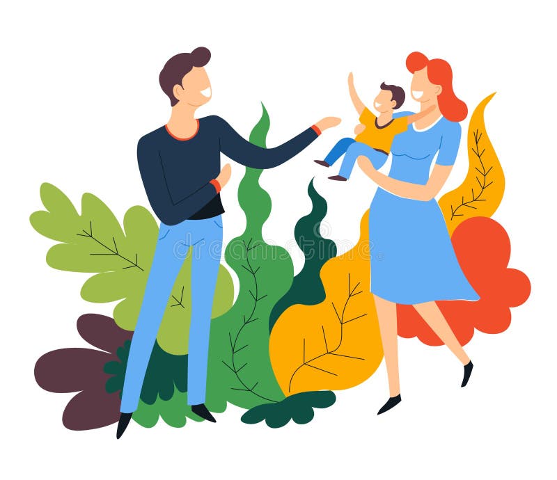 Fadermoder och att behandla som ett barn föräldrar och barnet för sonfamiljtidsfördriv vektor illustrationer Fadermoder och att behandla som ett barn föräldrar och barnet för sonfamiljtidsfördriv vektor illustrationer