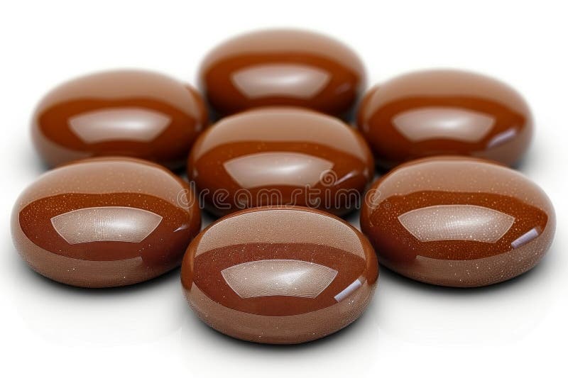 Fagioli bruni luccicanti disposti in modo circolare su fondo bianco perfetto per ingredienti o decorazioni royalty illustrazione gratis