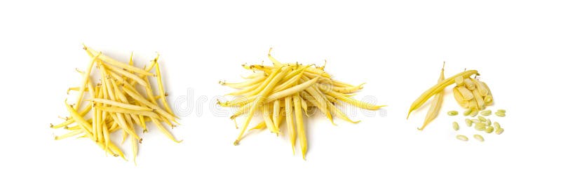 Fagioli Gialli Francesi Fagioli Di Stringa, Pile Di Fagioli Di Cera Freschi immagine stock