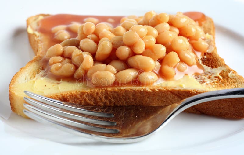 Fagioli su pane tostato fotografia stock Fagioli su pane tostato fotografia stock