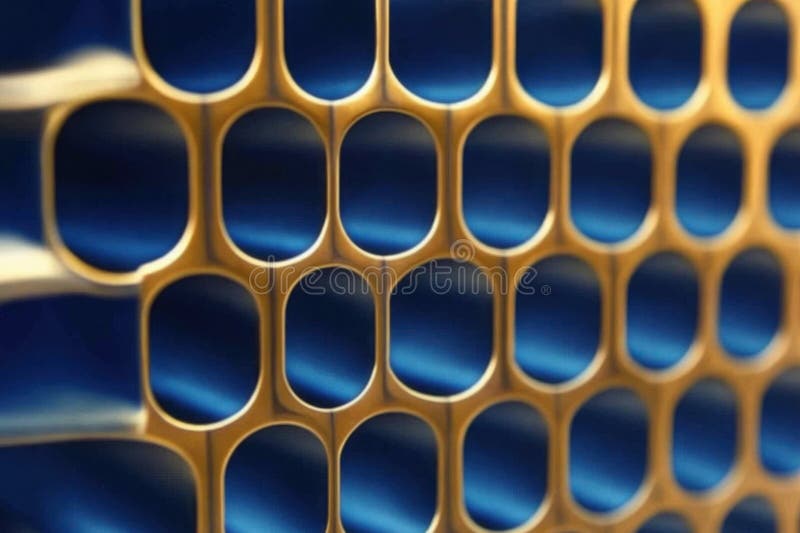 Fagure geometric abstract cu design minimalist în albastru și în aur stock images