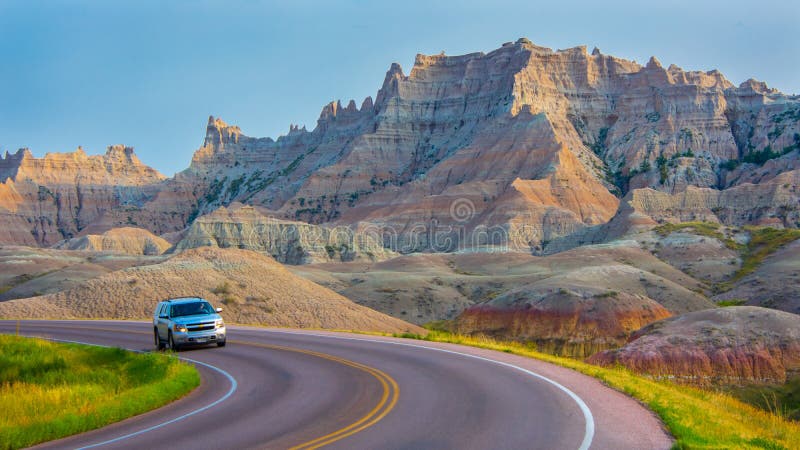 SUNDAY, AUGUST 5, 2018, WALL, SD: Badlands Loop Scenic Byway, also known as South Dakota 240, is a 31 mile stretch of two lane highway taking people through the beautiful Badlands National Park. SUNDAY, AUGUST 5, 2018, WALL, SD: Badlands Loop Scenic Byway, also known as South Dakota 240, is a 31 mile stretch of two lane highway taking people through the beautiful Badlands National Park.