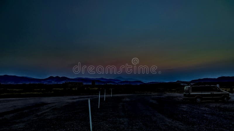 Fahren Sie in Theatersonnenuntergang lizenzfreie stockfotografie