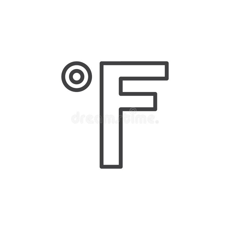 Fahrenheits-Gradlinie Ikone vektor abbildung