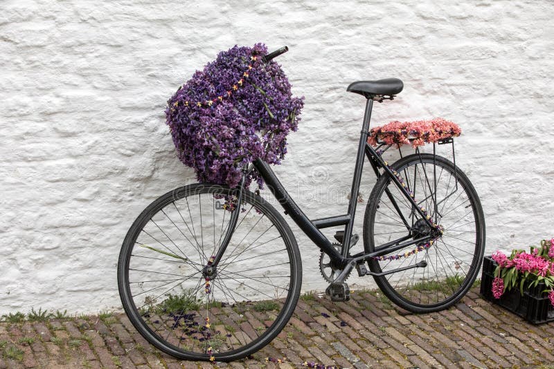 Fahrrad Verziert Mit Blumen An Der Traditionellen