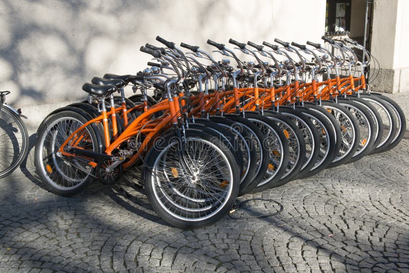 Bicycles to rent for sightseeing tour in Munich. Bicycles to rent for sightseeing tour in Munich