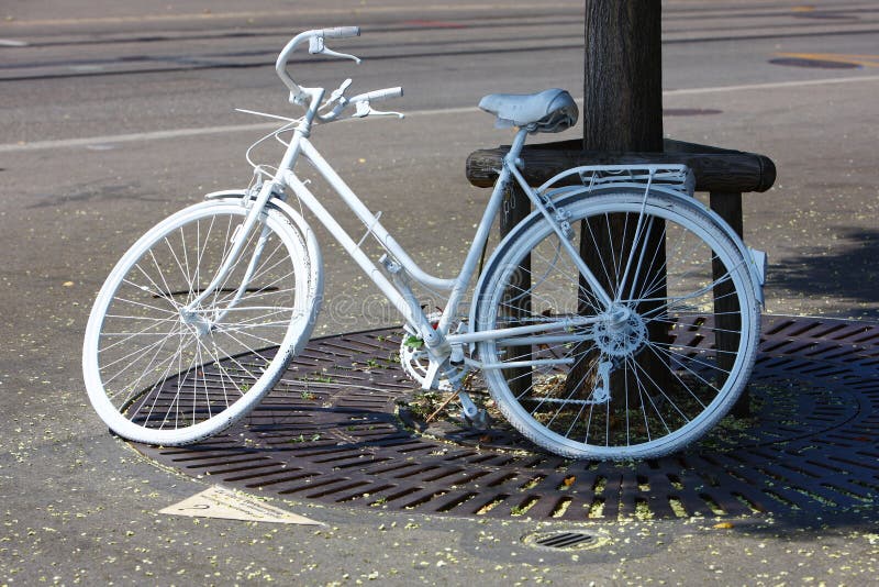 The bicycles parked roadside at Zurich. The bicycles parked roadside at Zurich