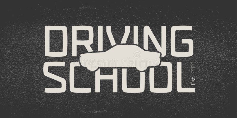 Fahrschule-Vektorlogo des Automobils, Zeichen, Emblem lizenzfreie abbildung Fahrschule-Vektorlogo des Automobils, Zeichen, Emblem lizenzfreie abbildung