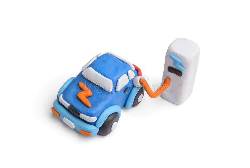 Fahrzeug mit einem Elektromotorkonzept mit Lehm lizenzfreies stockfoto Fahrzeug mit einem Elektromotorkonzept mit Lehm lizenzfreies stockfoto