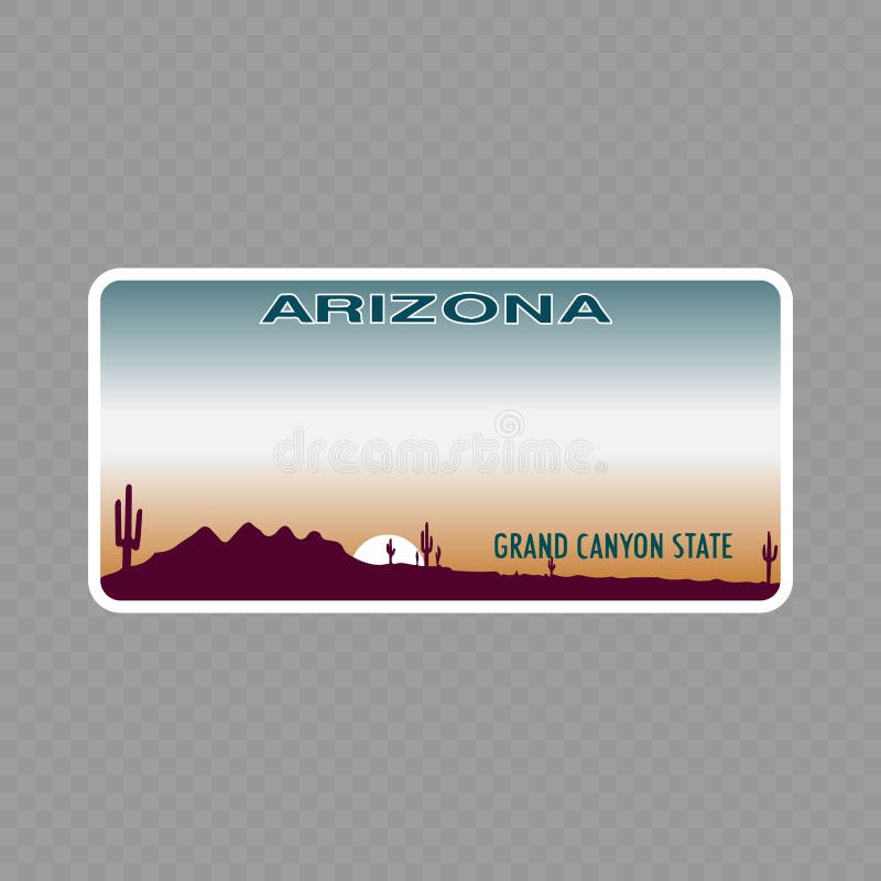 Number plate. Vehicle registration plates of USA state - arizona. Number plate. Vehicle registration plates of USA state - arizona