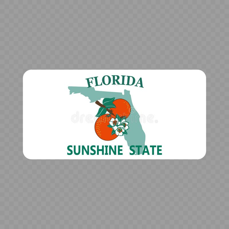 Number plate. Vehicle registration plates of USA state - florida. Number plate. Vehicle registration plates of USA state - florida