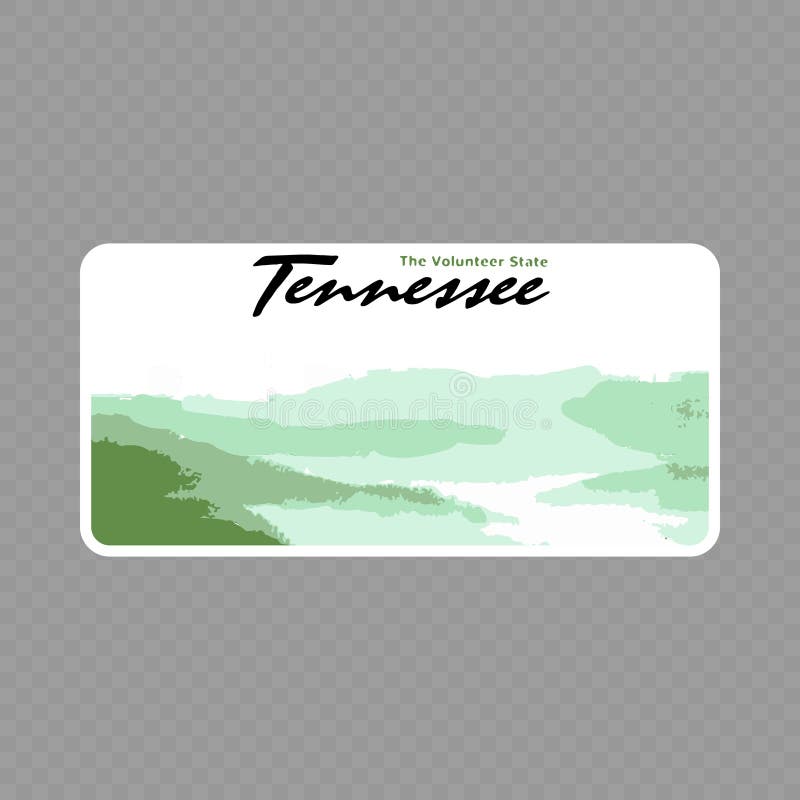 Number plate. Vehicle registration plates of USA state - Tennessee. Number plate. Vehicle registration plates of USA state - Tennessee