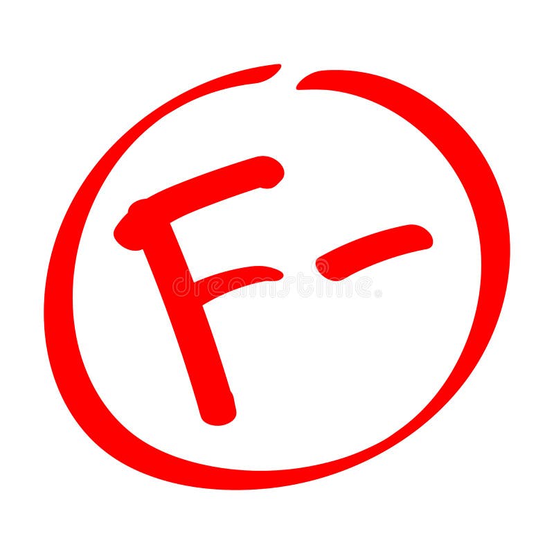 fail Stopnia rezultat F- Wręcza patroszonego wektorowego stopień z minus w okręgu ilustracja wektor fail Stopnia rezultat F- Wręcza patroszonego wektorowego stopień z minus w okręgu ilustracja wektor