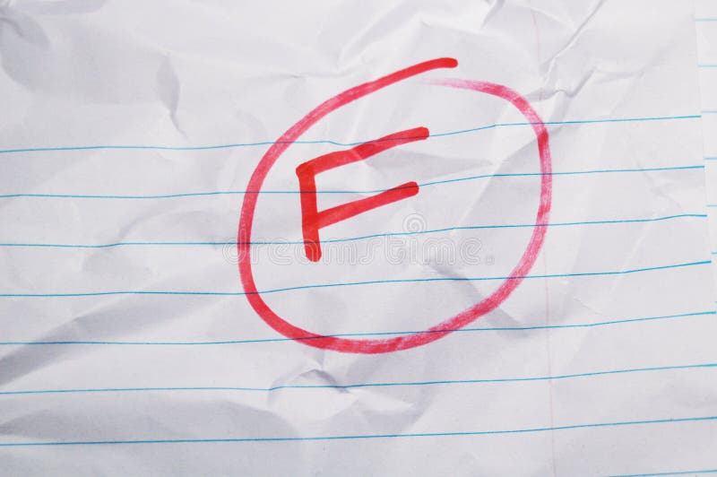 Failing Grade stock image. Image of report, wrinkled 35610677