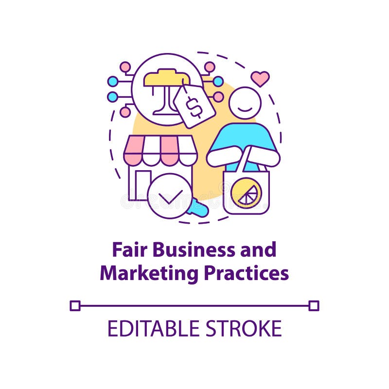 Fair business and marketing practices concept icon royalty free illustration