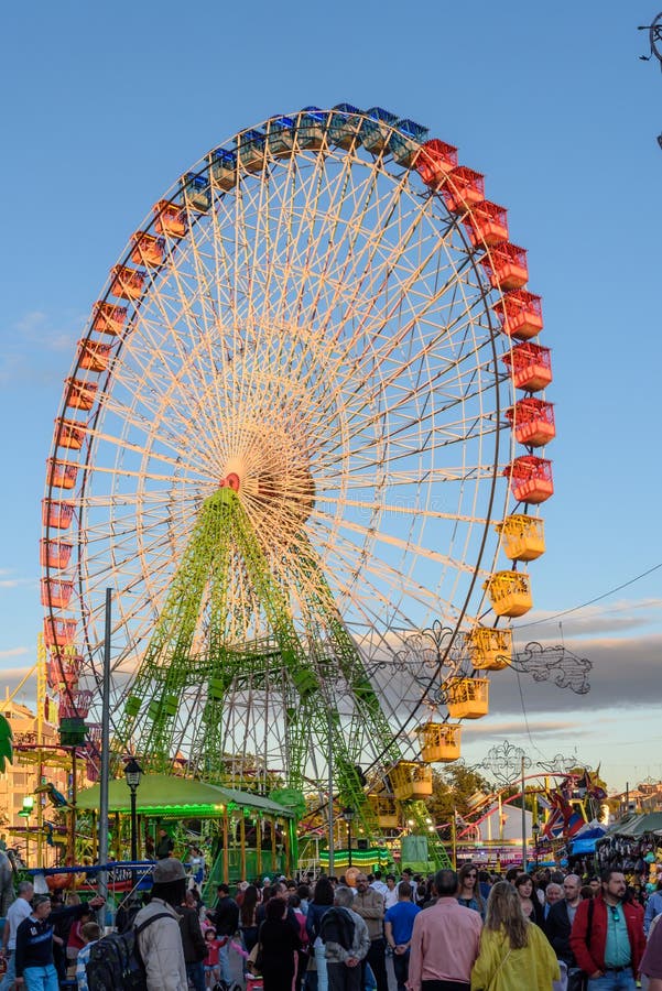 Fair ferris wheel at sunset royalty free stock photo Fair ferris wheel at sunset royalty free stock photo