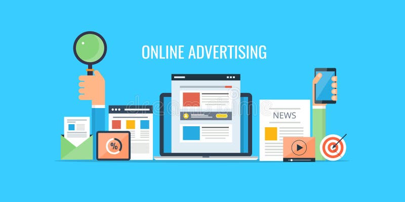 Faire de la publicité en ligne - vente de site Web - la vente commerciale Bannière plate de la publicité de conception