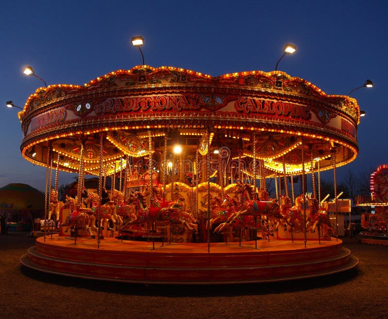 Fairground Carousel at night