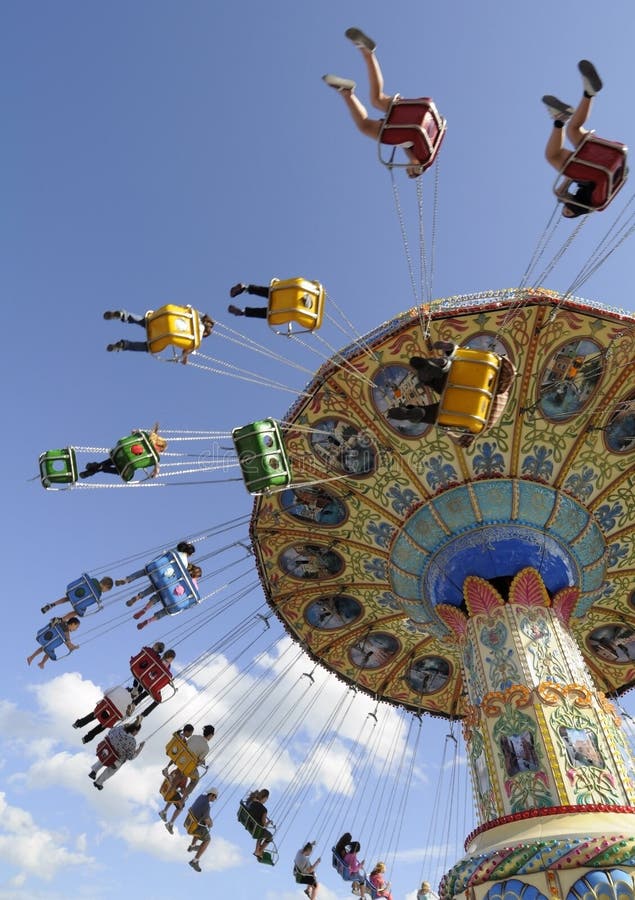 Fairground Carousel Spinning Round