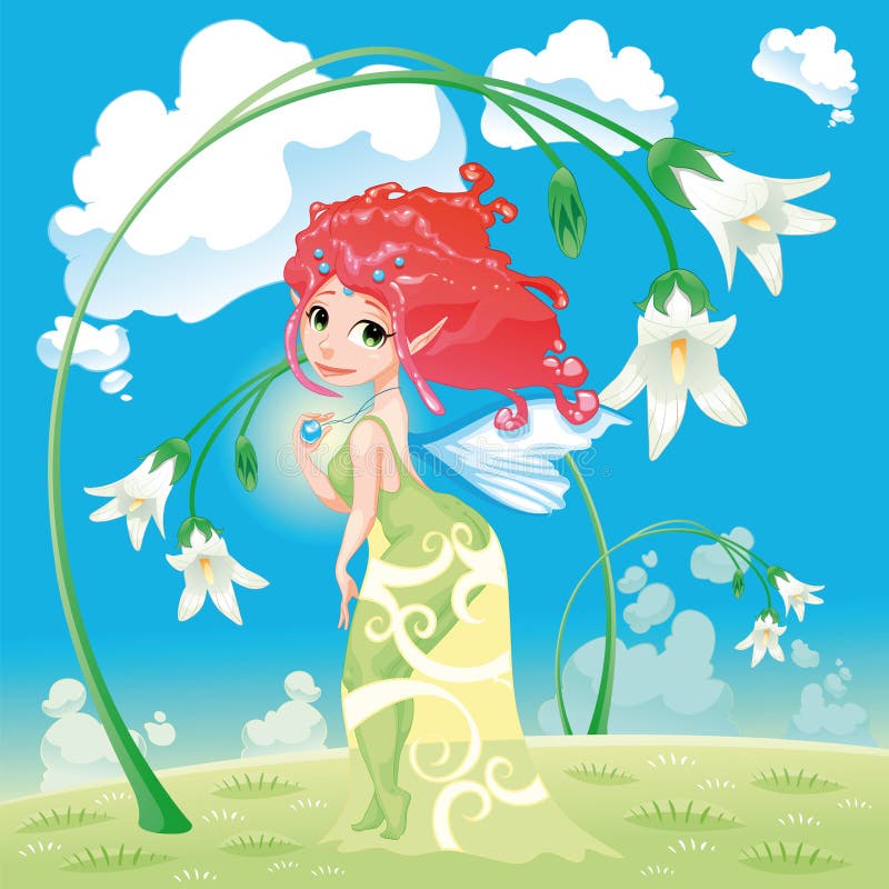 Fairy con i fiori royalty illustrazione gratis Fairy con i fiori royalty illustrazione gratis