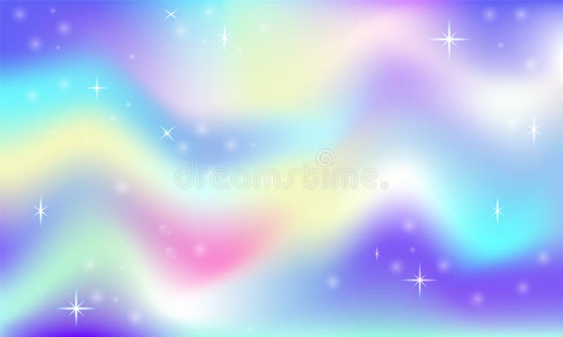 Fairy space magical glow background with rainbow mesh. Multicolor universe space banner in princess colors. Fantasy pink gradient backdrop with hologram. Holographic fairy with magic