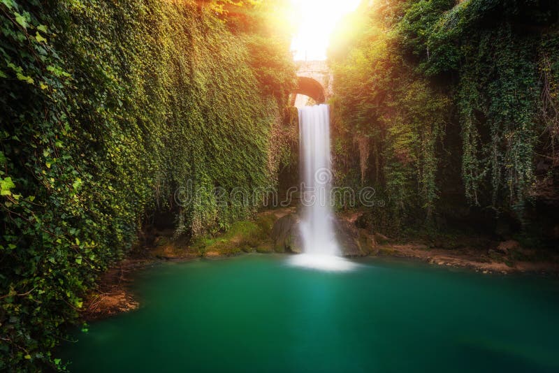 Fairy Tale waterfall in Tobera, Burgos, Spain.