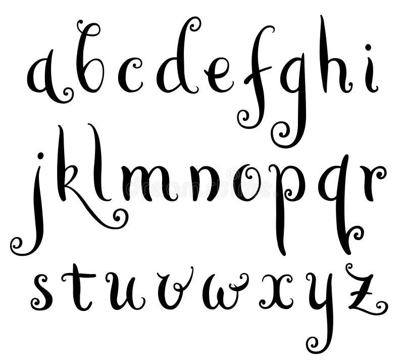 Fairytale, Vector Hand Drawn Calligraphic Font. Handmade Calligraphy ...