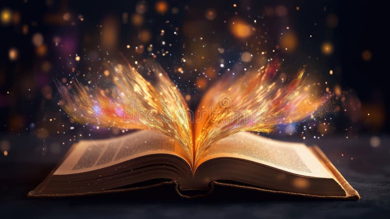 Mystery Open Book With Shining Pages Fantasy Book With Magic Light Sparkles  And Stars Vector Illustration Stock Illustration - Download Image Now -  iStock