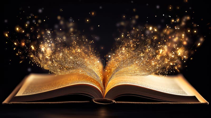 Mystery Open Book With Shining Pages Fantasy Book With Magic Light Sparkles  And Stars Vector Illustration Stock Illustration - Download Image Now -  iStock