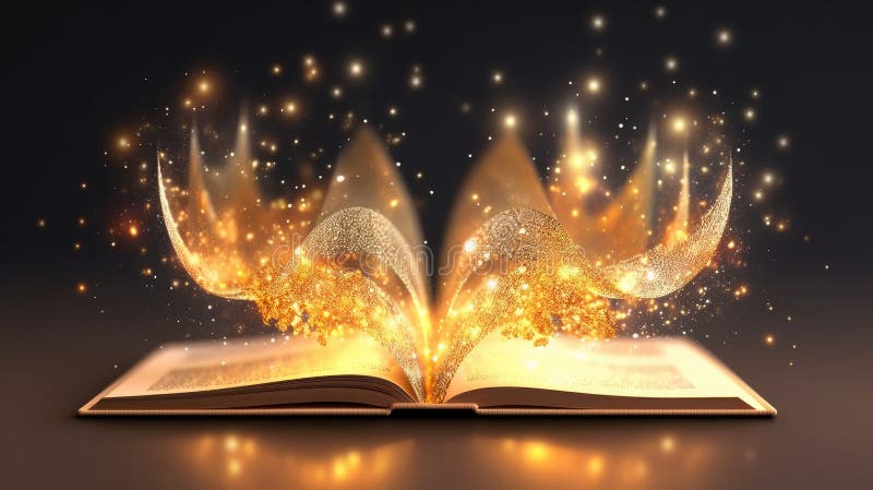 Mystery Open Book With Shining Pages Fantasy Book With Magic Light Sparkles  And Stars Vector Illustration Stock Illustration - Download Image Now -  iStock