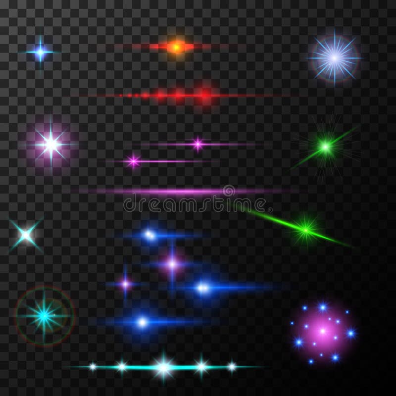 Faisceaux évasés et flashes de lentille réaliste dessus illustration libre de droits Faisceaux évasés et flashes de lentille réaliste dessus illustration libre de droits