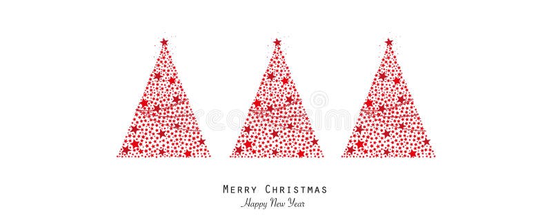 Fait de l'illustration élégante brillante de vecteur d'arbre de Noël d'étoiles rouges. Conception minimale pour la carte de visite illustration stock