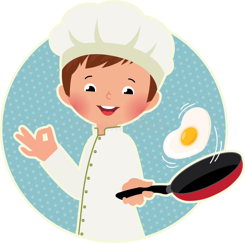 Faites cuire le basculement de virtuose des oeufs au plat ou une omelette illustration de vecteur Faites cuire le basculement de virtuose des oeufs au plat ou une omelette illustration de vecteur