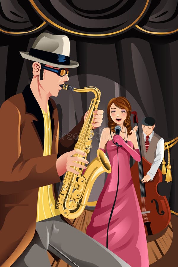 Faixa da música de jazz ilustração stock Faixa da música de jazz ilustração stock
