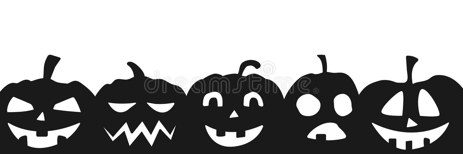 Faixa De Festas De Halloween Com Rosto De Abóbora Preto Assustador, Campo  De Grama, Isolado Em Png Ou Fundo Transparente, Espaço Ilustração do Vetor  - Ilustração de assustador, medo: 199636659