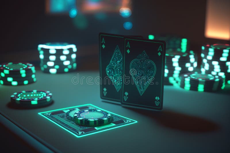 Conceito De Layout De Casino Online Jogar Cartões Dados Chips. Jogador De  Pôquer Online Joga Futebol. Jogo De Vegas Ilustração Stock - Ilustração de  possibilidade, jogar: 273184100